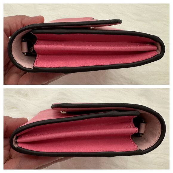 NWOT Kate Spade Gemma in Deep Hibiscus Smooth Leather Wallet on a Chain - Picture 9 of 15